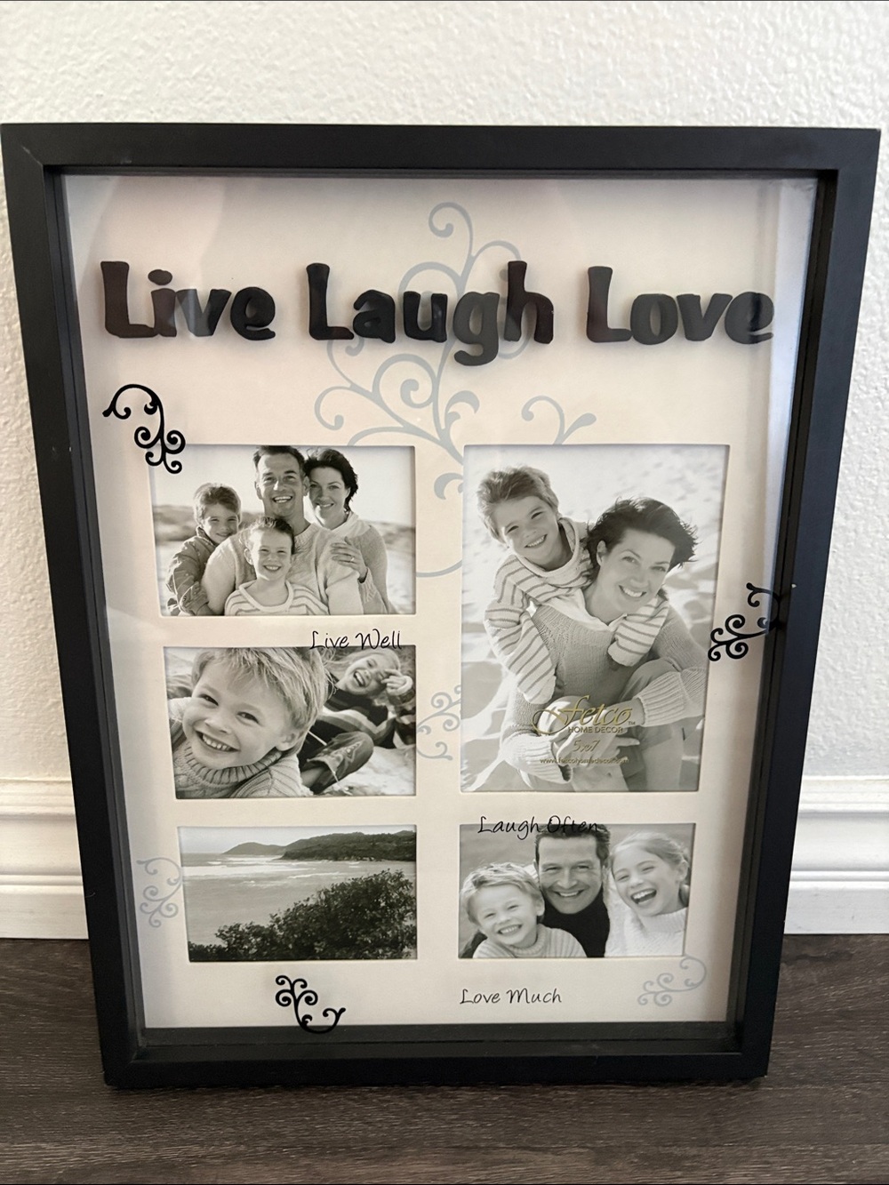 Fetco Black "Live Laugh Love" Collage Photo Frame